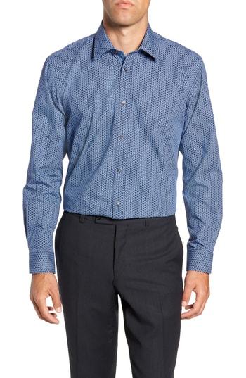 Men's Ted Baker London Slavla Slim Fit Geometric Dress Shirt .5 - Blue