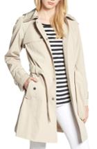 Women's London Fog Snap Front Raincoat - Beige