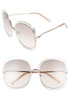 Women's Chloe Carlina 62mm Oversize Sunglasses - Gold/ Transparent Peach
