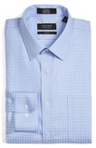 Men's Nordstrom Men's Shop Smartcare(tm) Trim Fit Check Dress Shirt - 32/33 - Blue