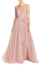 Women's Watters 'lisa' Illusion Yoke Lace & Bobbinet A-line Gown - Pink