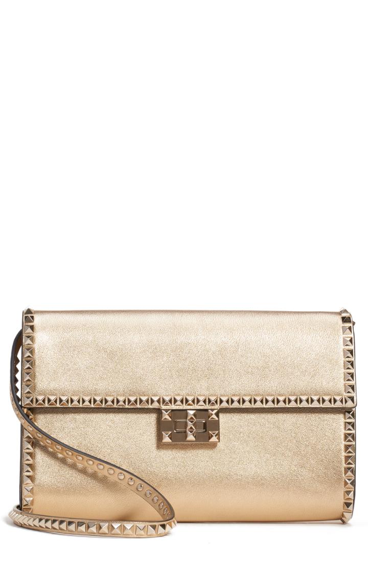 Valentino Garavani Rockstud No Limit Metallic Leather Shoulder Bag - Metallic