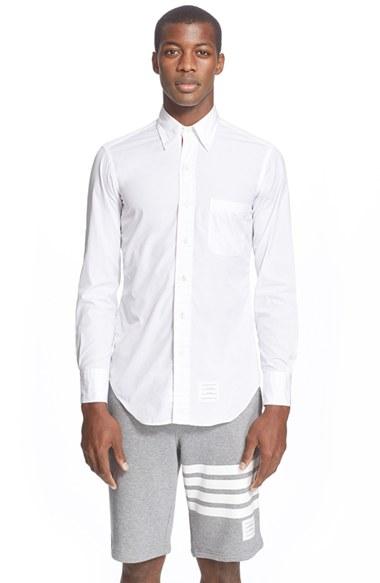 Men's Thom Browne Poplin Shirt With Grosgrain Placket