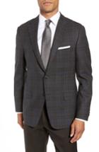 Men's Hickey Freeman Classic Fit Plaid Wool Sport Coat R - Brown