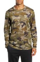 Men's Nike Dry Long Sleeve Camo T-shirt R - Green