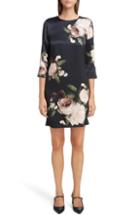 Women's Erdem Floral Silk Satin Shift Dress