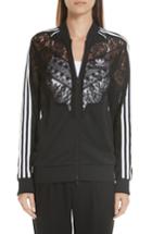 Women's Stella Mccartney Lace Inset Adidas Track Jacket - Black