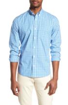 Men's Nordstrom Men's Shop Tech-smart Trim Fit Check Sport Shirt, Size - Blue