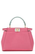Fendi 'mini Peekaboo' Colorblock Leather Bag - Pink