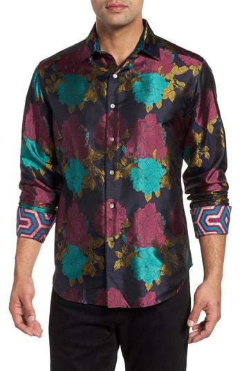 Men's Robert Graham Tango Limited Edition Classic Fit Silk Sport Shirt - Black