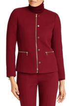 Women's Lafayette 148 New York Kerrington Nouveau Crepe Jacket, Size - Burgundy