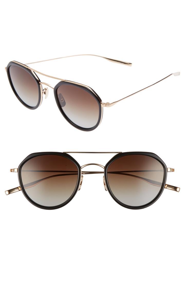 Women's Salt Dibergi Resin 50mm Polarized Round Sunglasses - Black/ Honey Gold