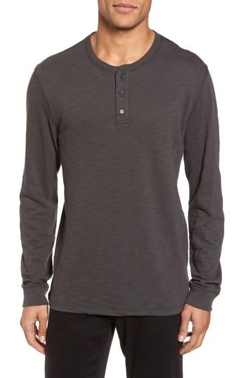 Men's Vince Long Sleeve Slub Henley - Grey