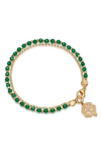 Women's Astley Clarke Green Onyx Clover Bracelet