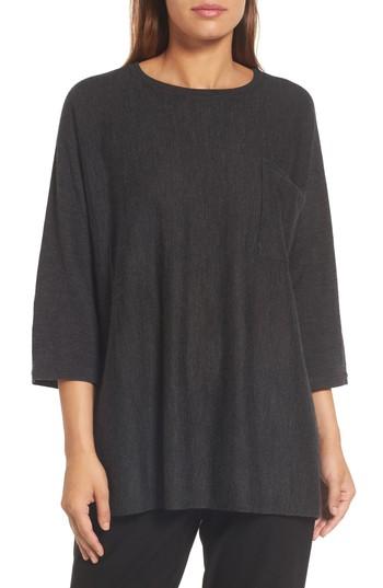Women's Eileen Fisher Lightweight Merino Wool Sweater - Grey