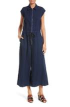 Women's Rachel Comey Paz Crop Wide Leg Denim Jumpsuit - Blue