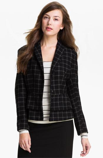 Max & Mia Plaid Peplum Jacket