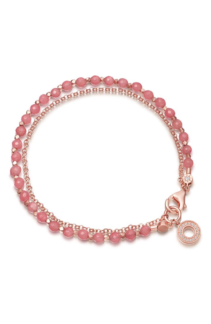 Women's Astley Clarke Rose Quartzite Mini Halo Biography Bracelet