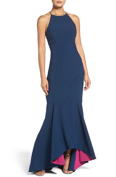 Women's Maria Bianca Nero Colorblock Mermaid Gown