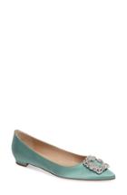 Women's Manolo Blahnik Hangisi Flat Us / 39eu - Blue/green