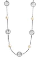 Women's Tory Burch Crystal & Imitation Pearl Necklace