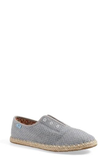 Women's Toms 'palmera' Chambray Dot Slip-on M - Blue