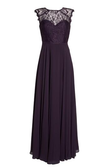 Women's Hayley Paige Occasions Lace & Chiffon Gown - Purple