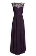 Women's Hayley Paige Occasions Lace & Chiffon Gown - Purple