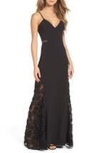Women's Maria Bianca Nero Shannon Lace Inset Gown - Black