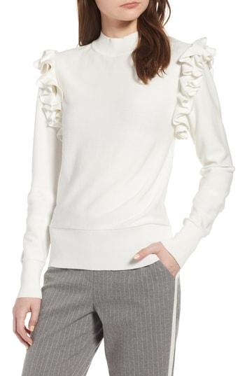 Women's Halogen Detachable Sleeve Sweater - White