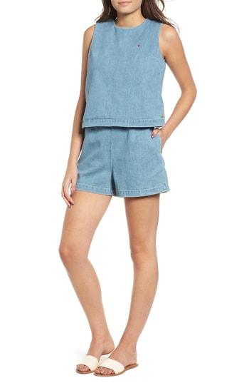 Women's Scotch & Soda Short Denim Romper - Blue