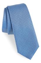 Men's Boss Geometric Neat Silk Skinny Tie, Size - Blue