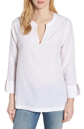 Women's Vineyard Vines Embellished Tunic Top - White