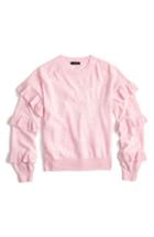 Women's J.crew Ruffle Sleeve Sweater, Size - Pink