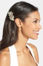 Wedding Belles New York 'luella' Czech Crystal & Freshwater Pearl Clip, Size - Metallic