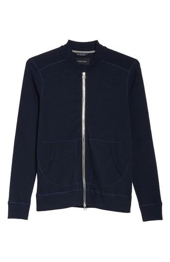 Men's Wings + Horns Slub Ribbed Bomber Jacket - Blue