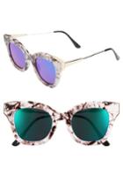 Women's Bp. 50mm Cat Eye Sunglasses - Black Marble/ Green