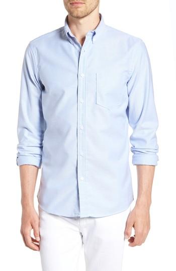 Men's 1901 Trim Fit Washed Oxford Shirt, Size - Blue