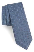 Men's The Tie Bar Solitaire Geometric Silk Tie, Size - Blue