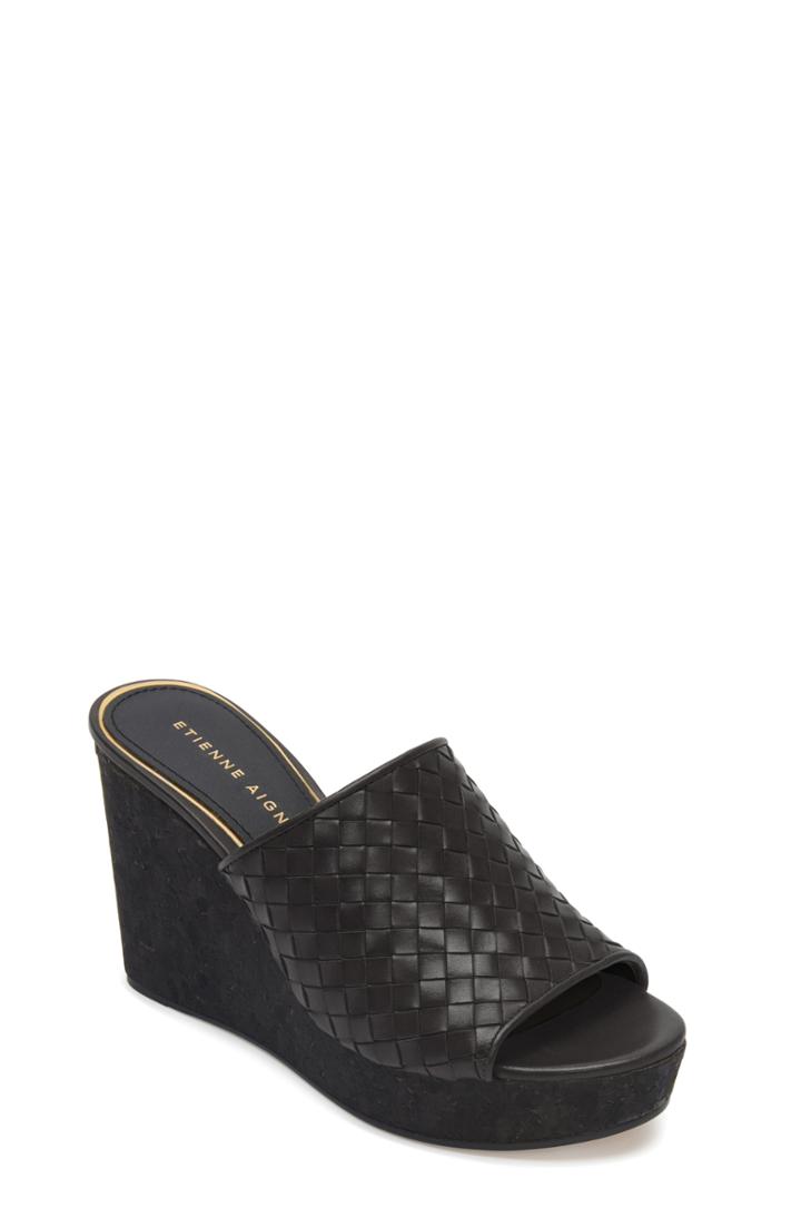 Women's Etienne Aigner Devin Wedge Slide Sandal M - Black