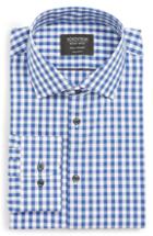 Men's Nordstrom Men's Shop Tech-smart Extra Trim Fit Stretch Check Dress Shirt .5 - 34/35 - Blue