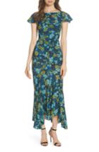 Women's Saloni Daphne Floral Print Dress - Blue/green