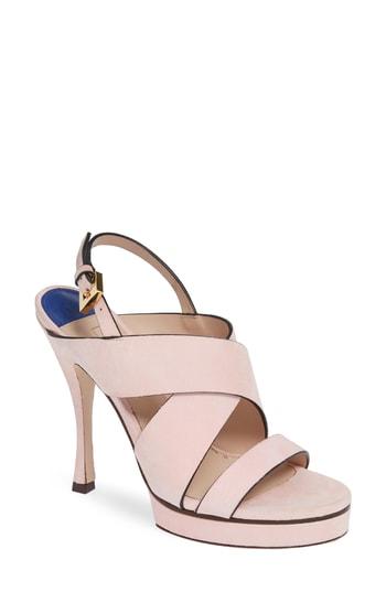 Women's Stuart Weitzman Hester Cross Strap Sandal M - Black