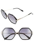 Women's Sonix Willow 55mm Octagon Sunglasses - Black/ Black Fade