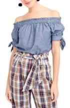 Women's J.crew Chambray Off The Shoulder Top