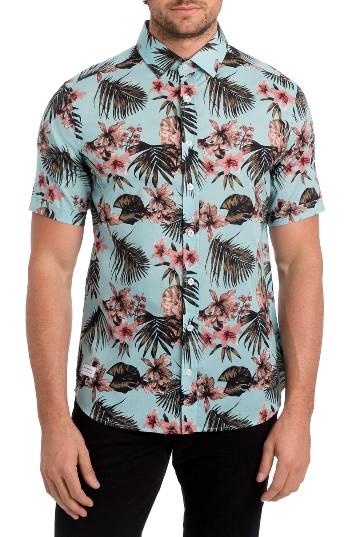 Men's 7 Diamonds Palapa Funk Print Woven Shirt - Green