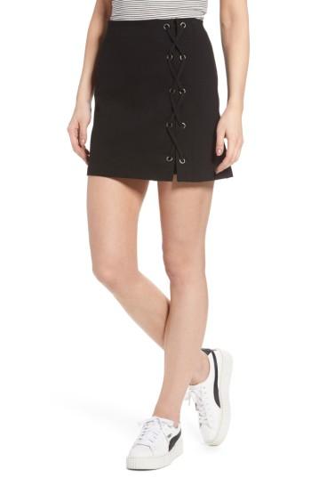 Women's Lush Grommet Lace-up Miniskirt