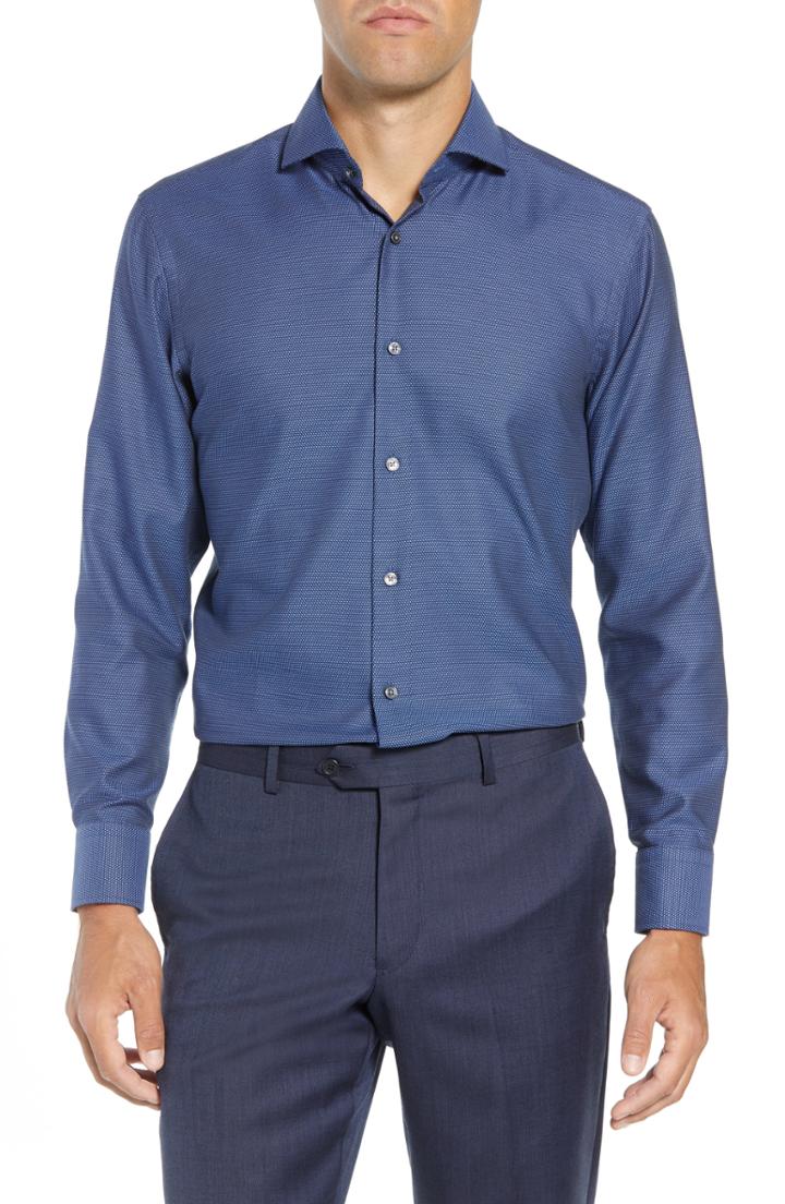Men's Boss Sharp Fit Dress Shirt Xl - Blue