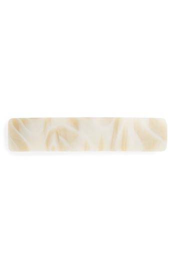 L. Erickson Nougat Rectangle Barrette, Size - White