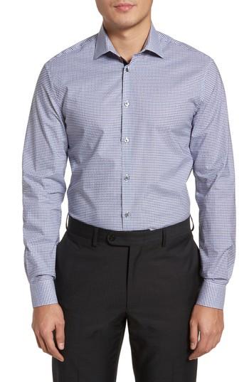 Men's John Varvatos Star Usa Slim Fit Stretch Check Dress Shirt .5r - Blue